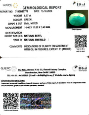 6.57/CT Natural Panna Stone with Govt. Lab Certificate-2331